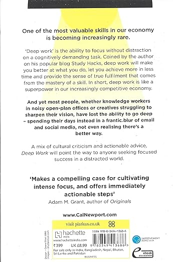 Deep Work: Rules for Focused Success in a Distracted World